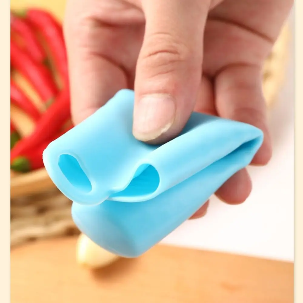 Silicone Garlic Peeler Tool Blue Kitchen Gadget