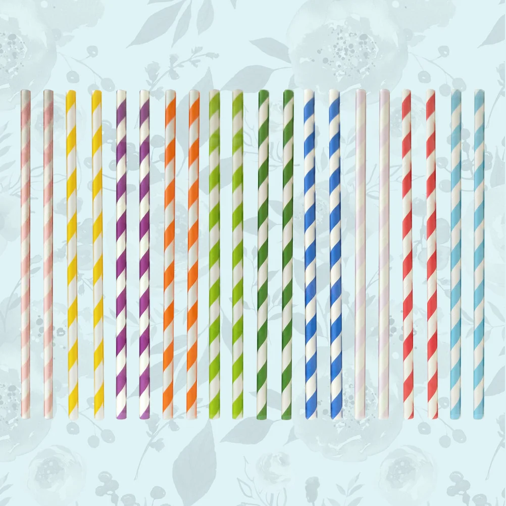 250 Pcs Commemorative Earrings Decorative Drinking Straw Decorate Straight Straws