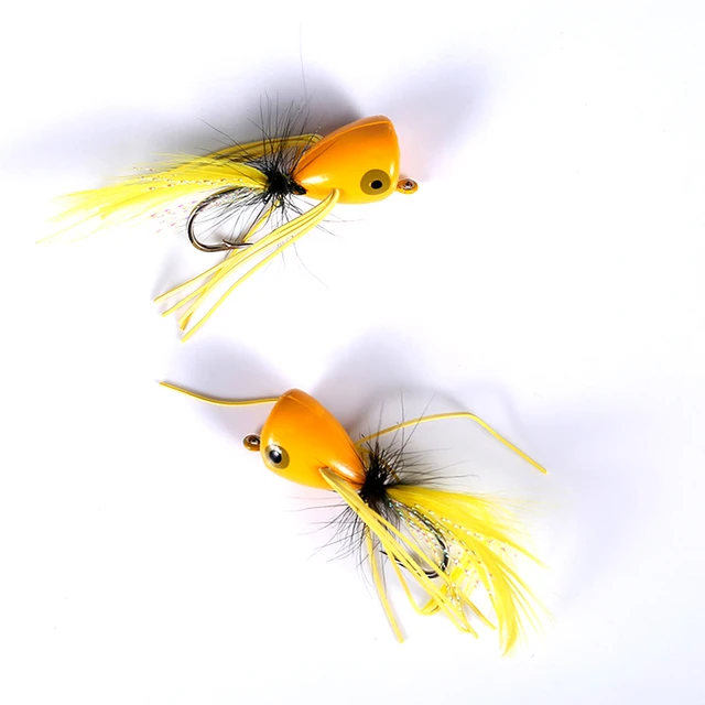 5pcs Fly Fishing Poppers Topwater Fishing Lures Bass Crappie