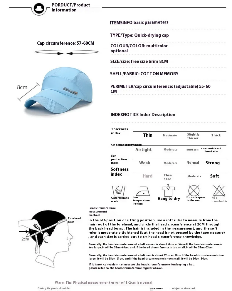 Hat Men's Summer Outdoor Quick Drying Hat Women's Sun Shading And Sun Protection Hat Breathable Sports Hat_viptrois.com