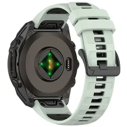 Versatile QuickFit Silicone Strap - Adjustable Sport Wristband (20mm, 22mm, 26mm) for Quick Fit 22mm (Mint black)
