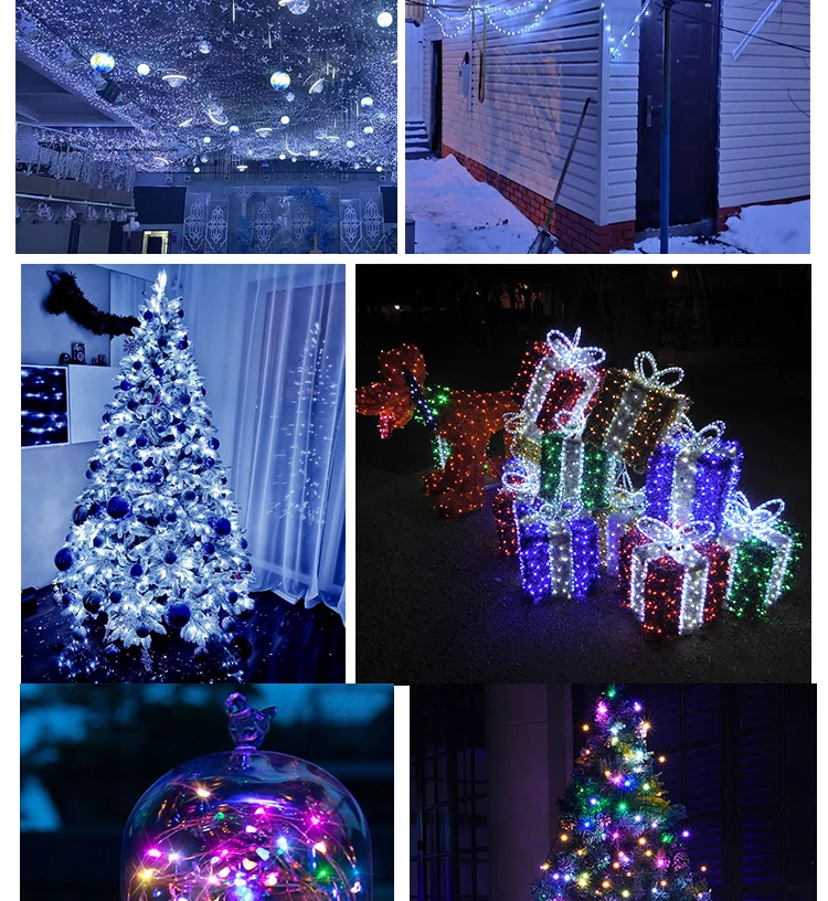 30m 50m 100m LED String Fairy Lights Remote Control Waterproof Plug in for Indoor Outdoor Christmas Holiday Wedding Garden Decor