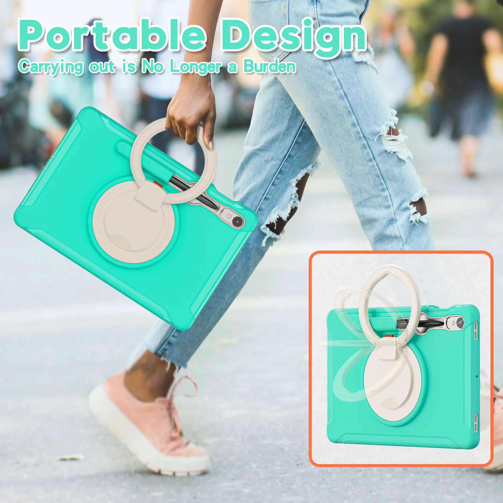 Universal Stand Case for Tablets - Protective Cover with Adjustable Viewing Angles