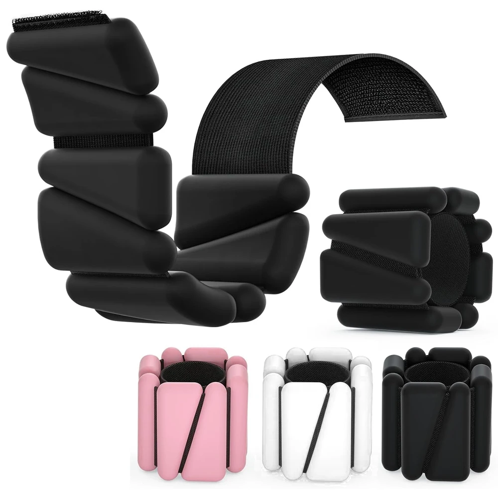 1Pair 2-4lbs Adjustable Wrist & Ankle Weights - Silicone Weighted Bracelets for Women Men - Yoga,Running,Pilates,Water Exercises