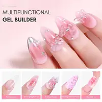 Solid Builder Gel Non Stick 15ML , Makartt 4 In 1 Glux Gel Hard Extension Gel Nail Polish for 3D Molding Nail Art UV/LED Lamp 2