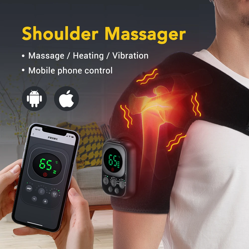 Electric Shouldert Heating Pad 3-Speed Vibration Muscle Relax Belt Shoulder Neck Health Care Support Brace