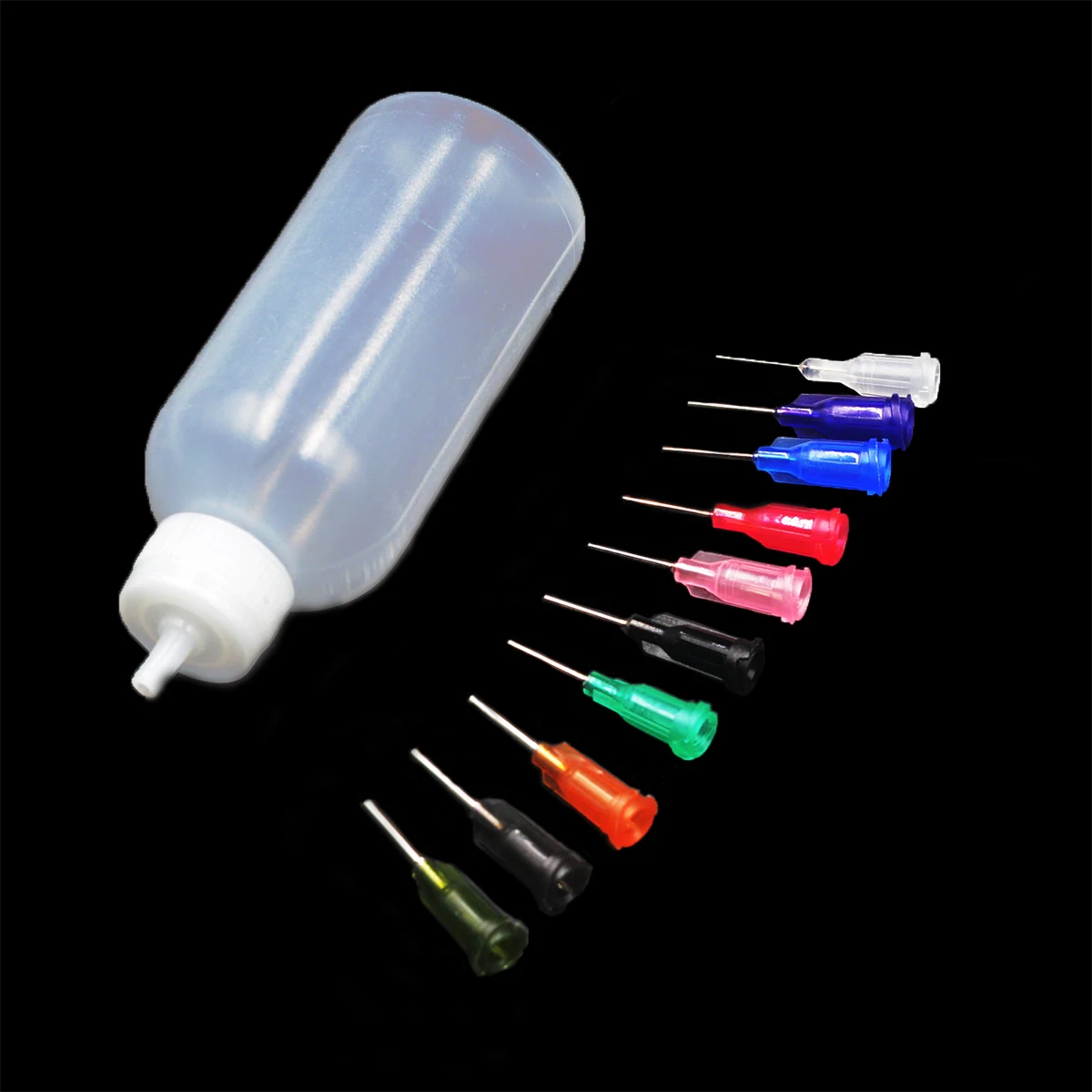 1/5Pcs 50ml Transparent Glue Bottle Polyethylene Needle Dispenser Dispensing Bottle for Rosin Solder Flux Paste With Needles