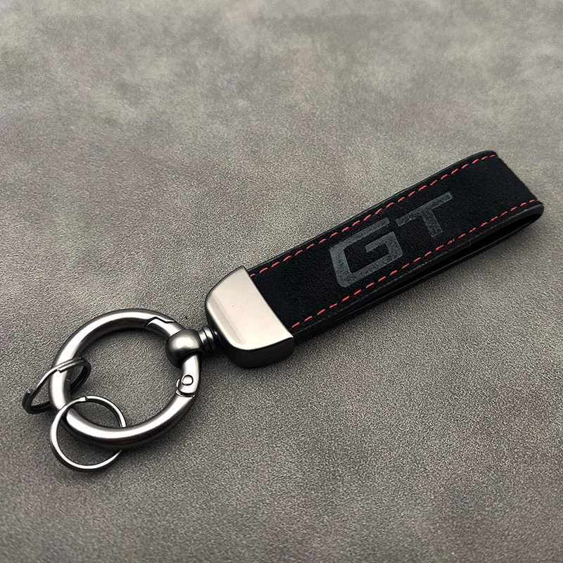 Luxury Women Suede Leather Car Keychain Accessory