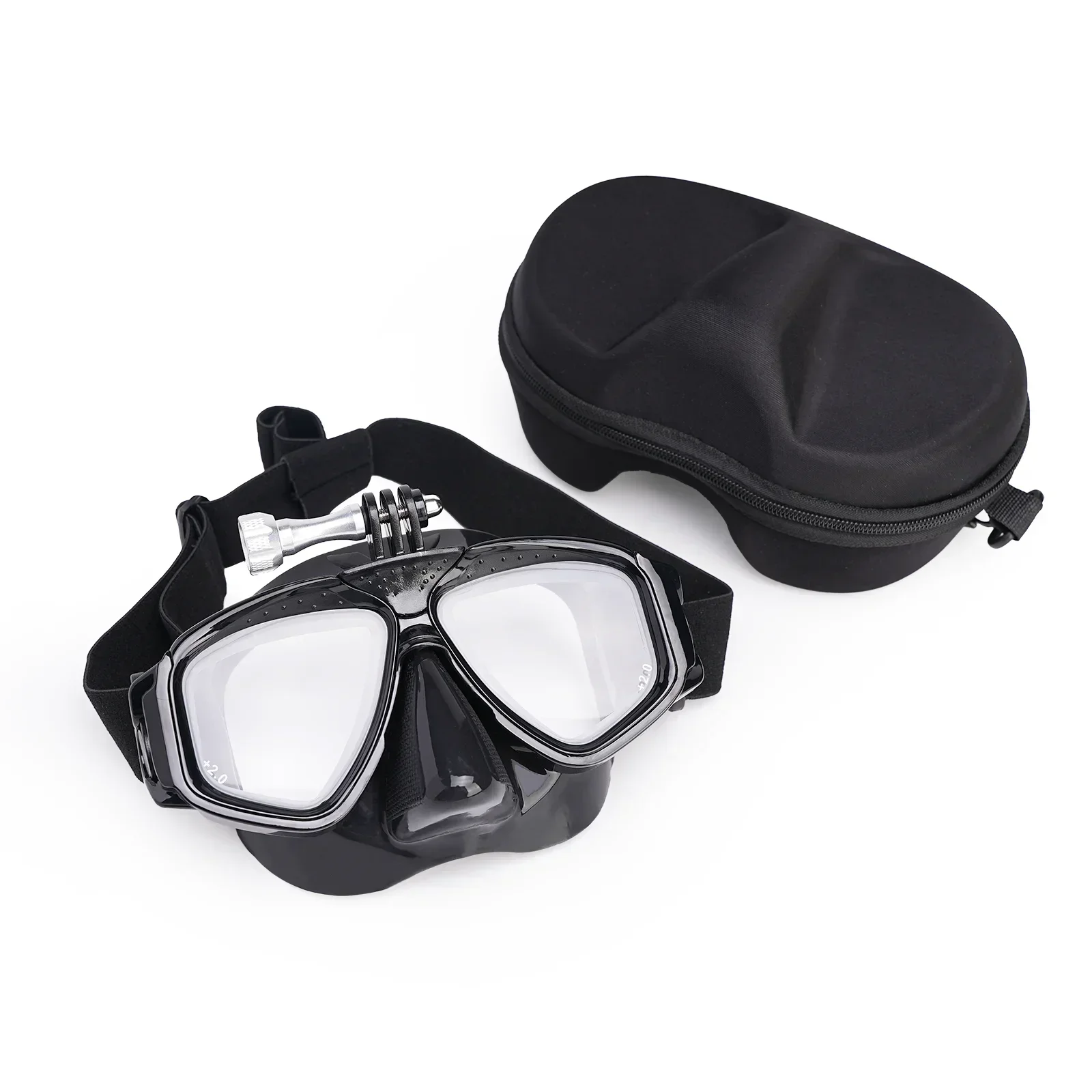 Diving Mask RX Prescription Optical Farsighted Scuba Dive Masks with Tempered Glass Lenses Reading Hyperopia Gear for Adult +2.0 To +5.0