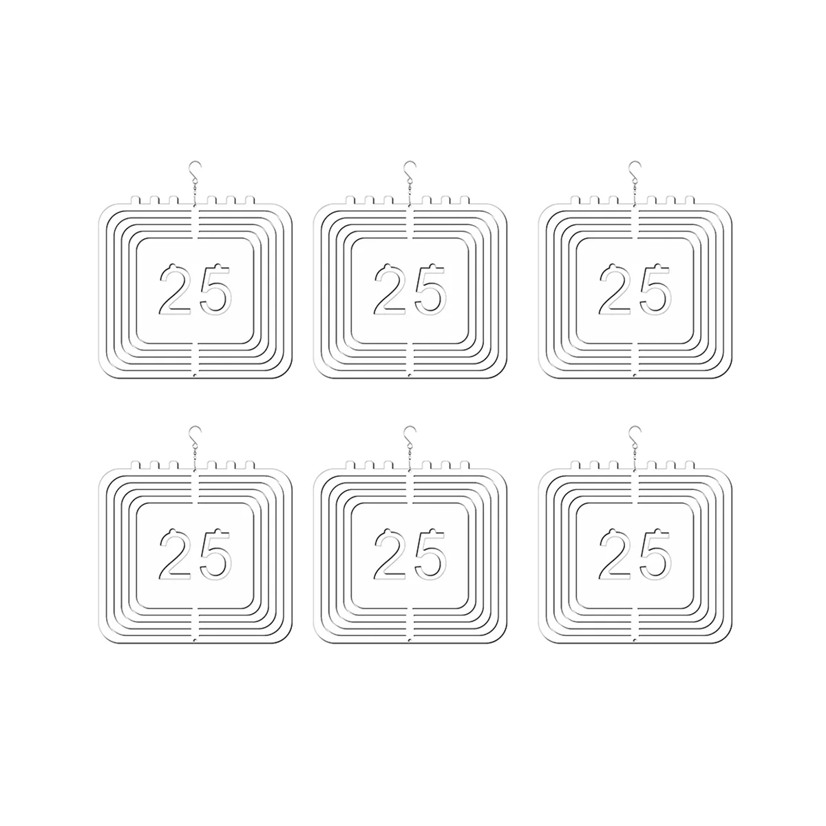 

6Pack 10Inch Sublimation Wind Spinners Blanks Hanging Wind Spinners Christmas Gift for Christmas 25 Garden Decoration