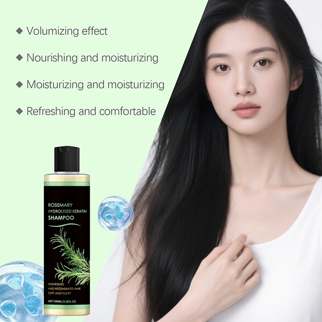 Rosemary Hydrolyzed Keratin Shampoo,Scalp Gentle Cleaning Treatment,Hair Nourishing Volumizing Moisturizing Strengthening Care