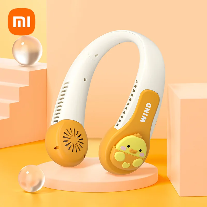 

Xiaomi Cute Animal Hanging Neck Fan Portable Air Conditioner USB Rechargeable Air Cooler 3 Speed Electric Fan For Outdoor Sports