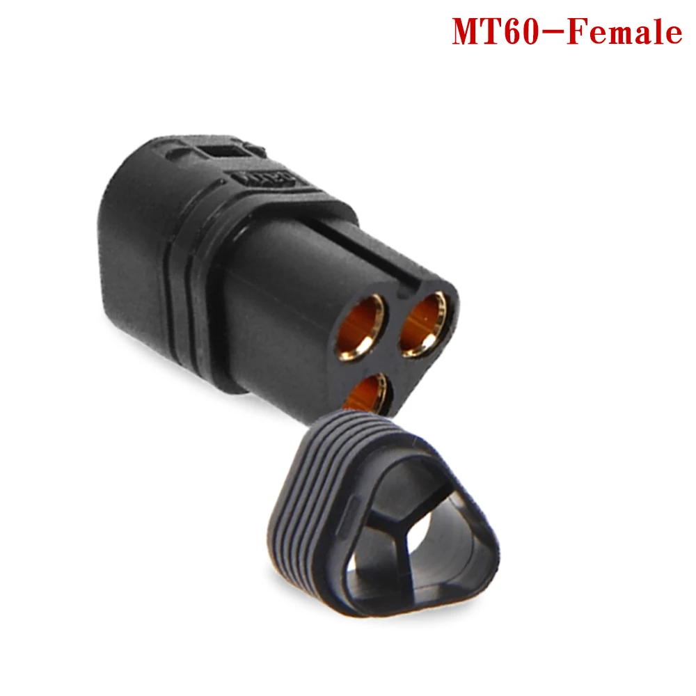 Amass MT60 블랙 암컷 플러그 커넥터, RC 리모컨 장난감 비행기용 시스 세트 포함, 3.5mm, 10 쌍, 20 쌍, 50 쌍