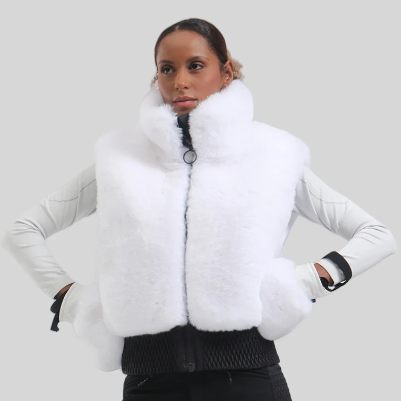 Windproof Plush Skiing Jacket Thick Warm Female Ski Waistcoat Winter New Snowboard Tops Snowfield Sport Vests Women Snow Clothes