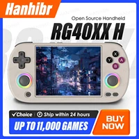 ANBERNIC-consola de juegos portátil RG40XX H, pantalla de 4 pulgadas, sistema Linux, Joystick RGB, efecto de iluminación, reproductor de vídeo RG40XXH, Smartpro, regalos