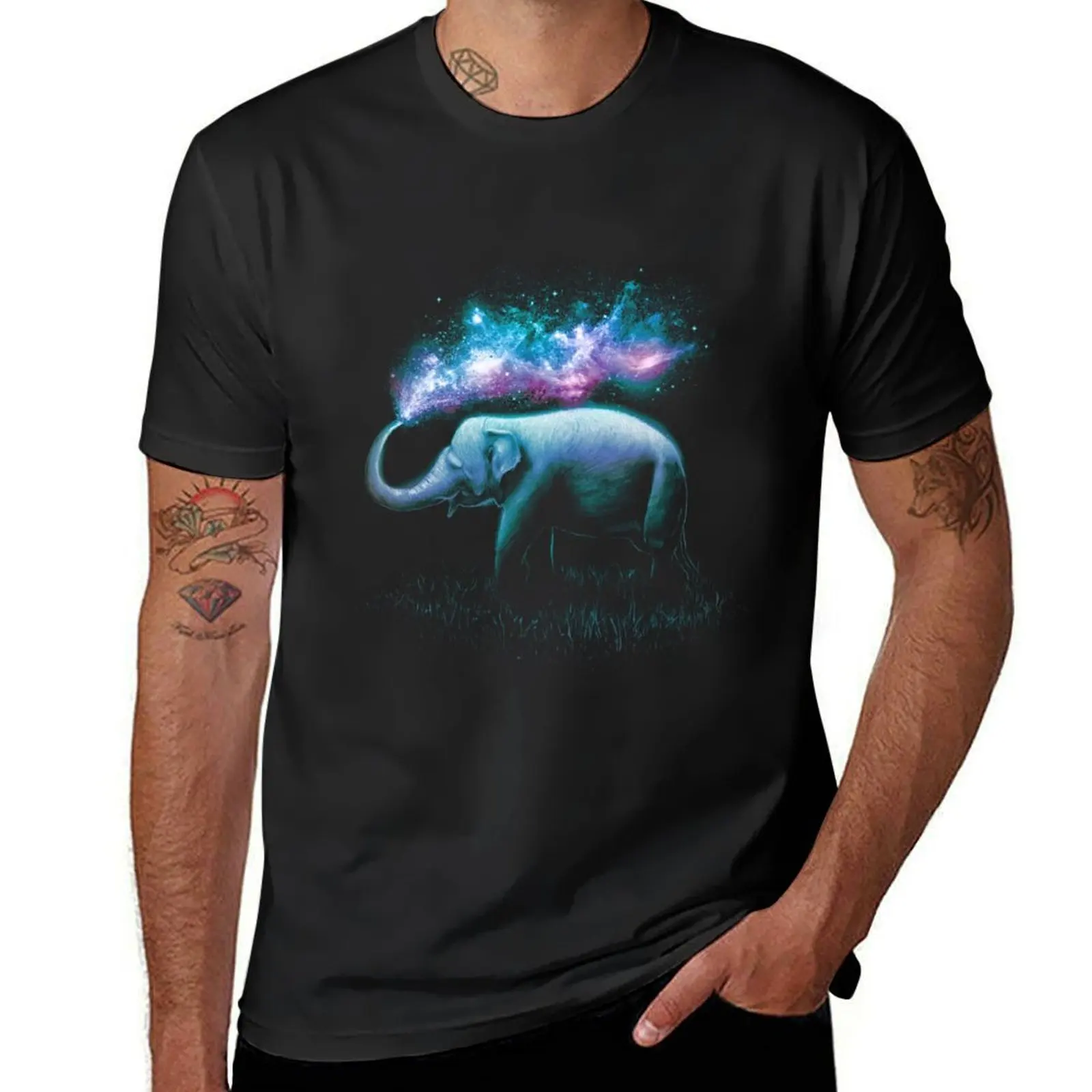 

Elephant Splash T-Shirt anime boys animal print Short sleeve tee men