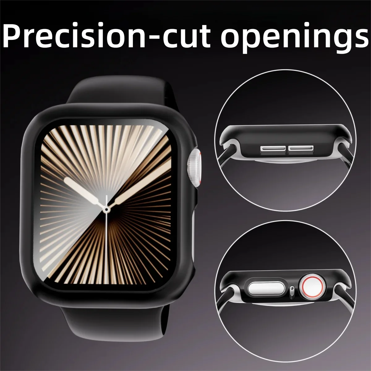 Durable Apple Watch Case with Tempered Glass Screen Protector, Hard PC Material Cover