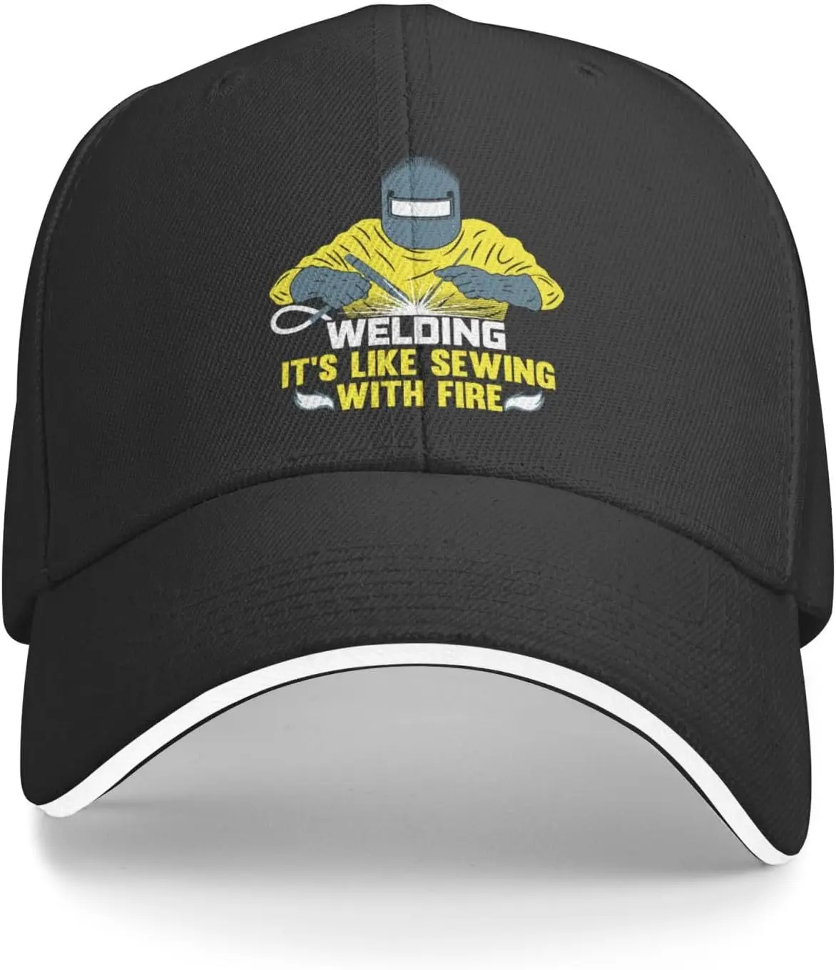 Welding Its Like Sewing with Fire Welder Hat Adult Unisex Adjustable Baseball Cap for Men Women