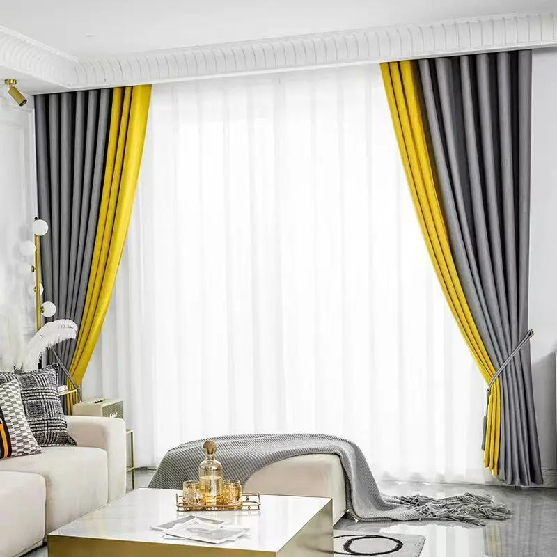 

New finished curtains simple blackout and heat insulation curtains living room bedroom curtains thickening