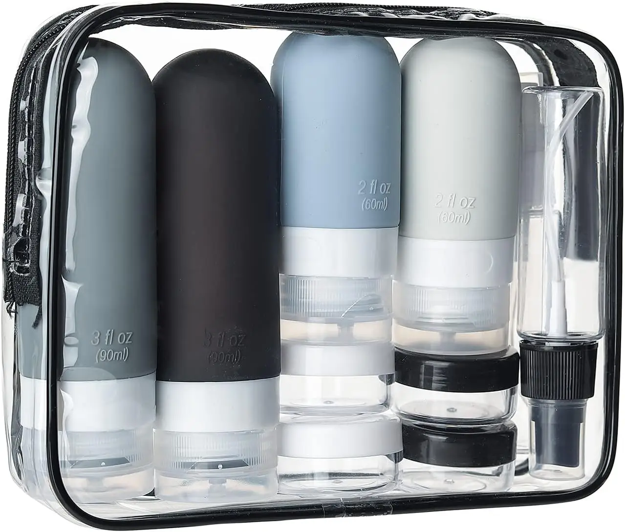 Travel-Sized Leak-Proof Silicone Toiletry Container Set - 16 Pieces
