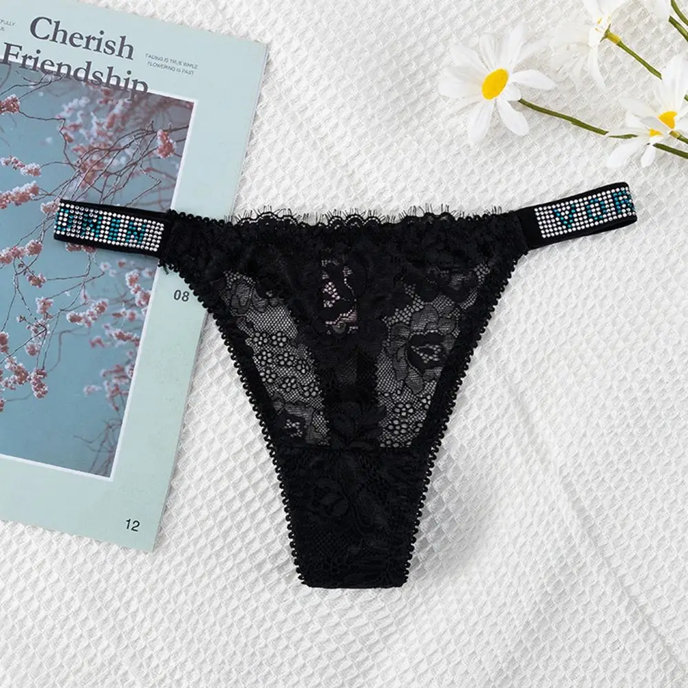 

Lingeries Sexy Cotton Crotch For Girls Flower Thongs Korean Underwear Rhinestone Briefs Lace Panties Women Panties