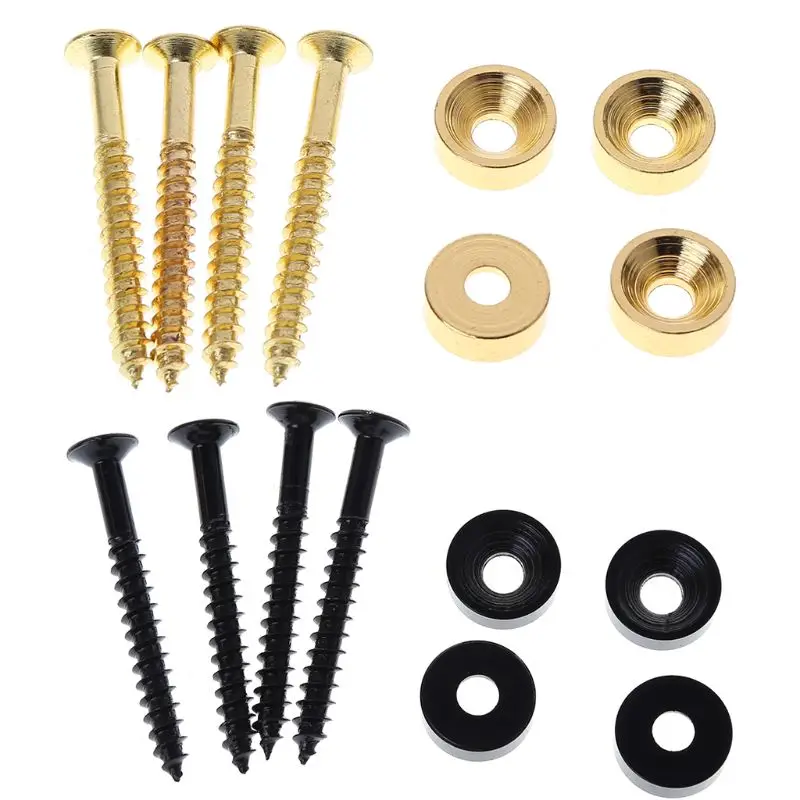 

4Pcs Electric Guitar Bass Neck Mounting Ferrules and Screws Guitar Bass Parts