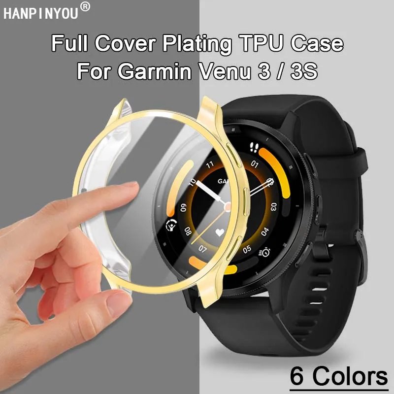 

Full Cover Soft Silicone TPU Plating Watch Case For Garmin Venu 3 / 3S SmartWatch Protective Screen Film Protector Bumper Shell