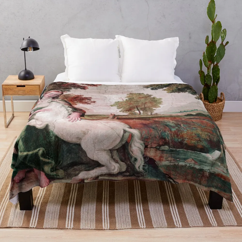 

Greenery Trees In Woodland Landscape Antique Flemish Blanket Drop Fabrics Bed Covers fit Couch Sofa Suitable Tapestry Throw