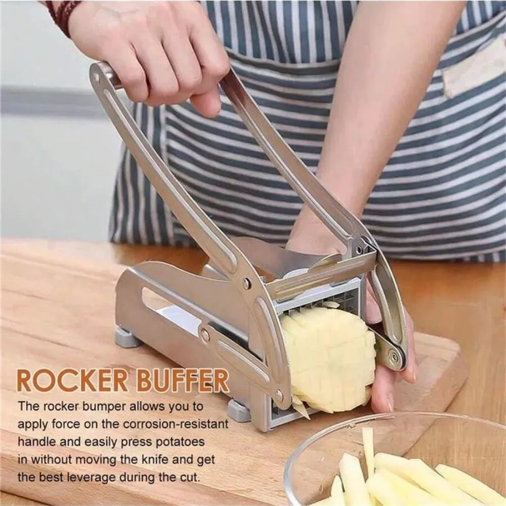 Potato Cutter 1pcs food Grade Stainless Steel Vegetable/chips Chopper with Non-slip Suction Cup Base Replacement Blades