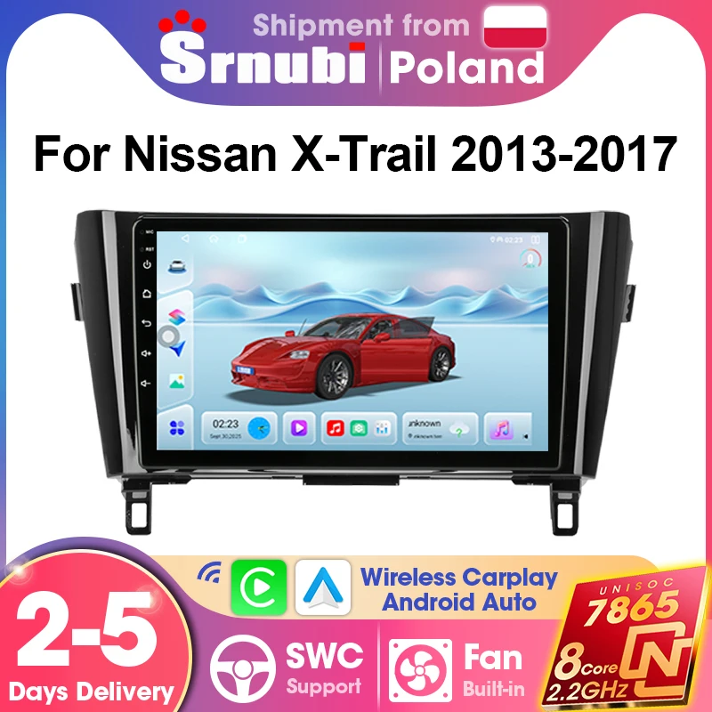 Srnubi 2 Din para Nissan X-Trail 2013-2017, navegación GPS, Android, radio para coche, unidad principal multimedia, Carplay, WIFI, 4G, botón de luz, compatible con SWC, Bluetooth 5,4, sistemas inteligentes para automóviles, accesorios 1