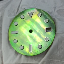 Elegant Luminous Green Shellac Watch Face Accessory with Customizable Logo (Green)