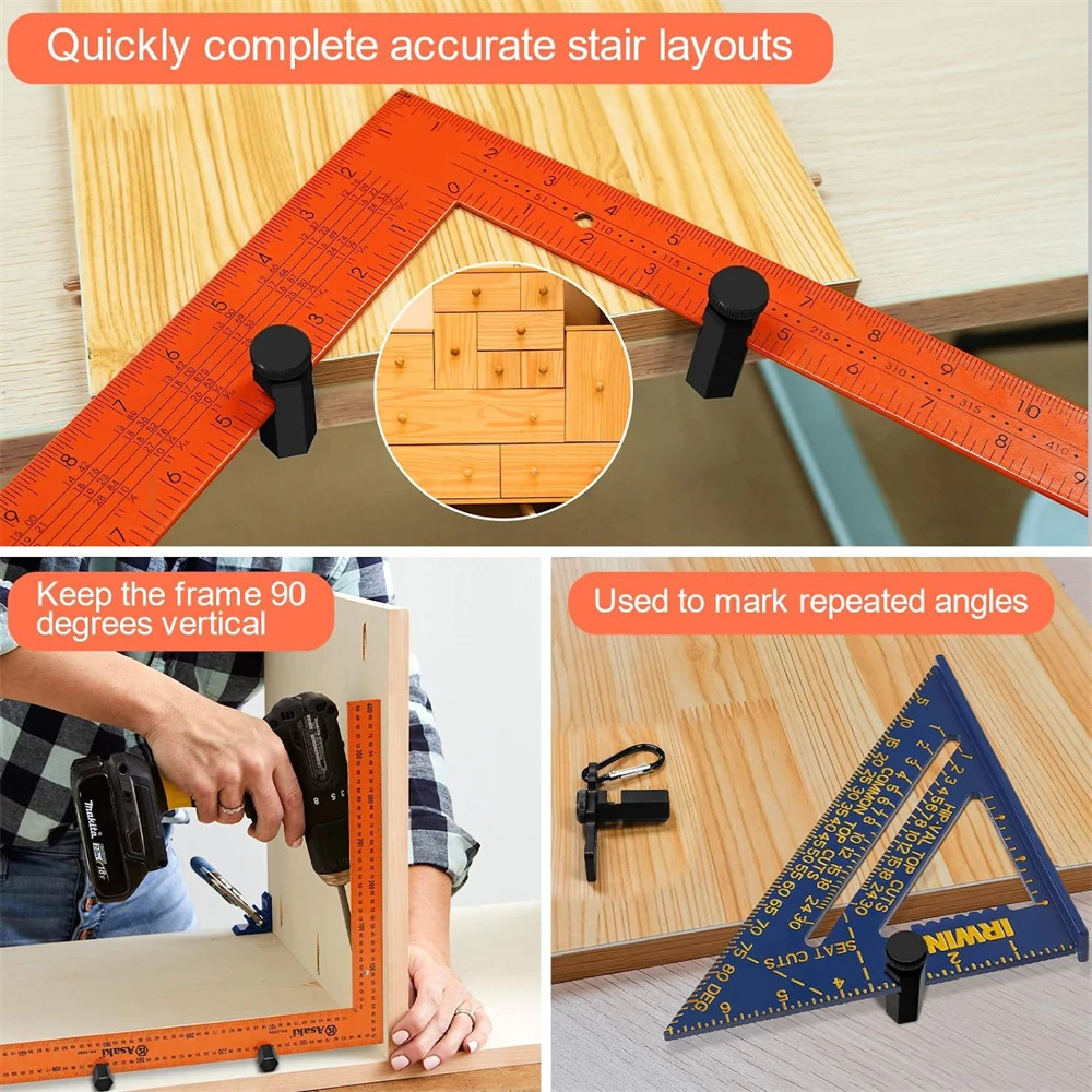 Tall Stair Gauges for Framing Square, Framing Jig for Stair Layout,  Non-Slip