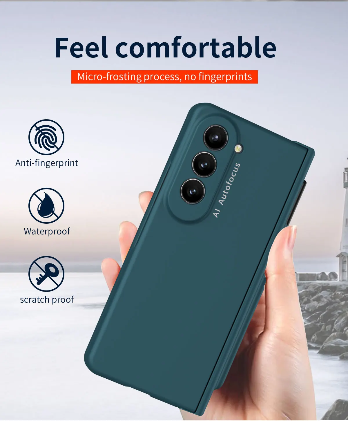 Coque de téléphone Samsung Galaxy Z Fold 5 5G, pour Fold5 Slim S, support de fente pour stylo, charnière, couvercle en plastique avec protecteur d'écran avant_voghion.com