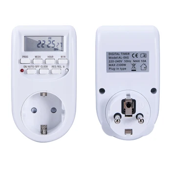 Eu Plug Timer Switch Energy Saving Week Hour Programmable Digital Timer 220V-240V 50Hz Garden Automatic Irrigation Timing Socket 1