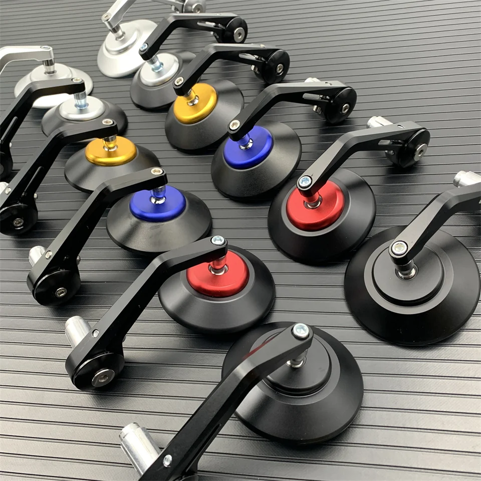 Specchietti Retrovisori Per Moto Triangolari 7/8'' - CNC In Alluminio Rosso, Universali Per Honda, Kawasaki, Suzuki, Yamaha