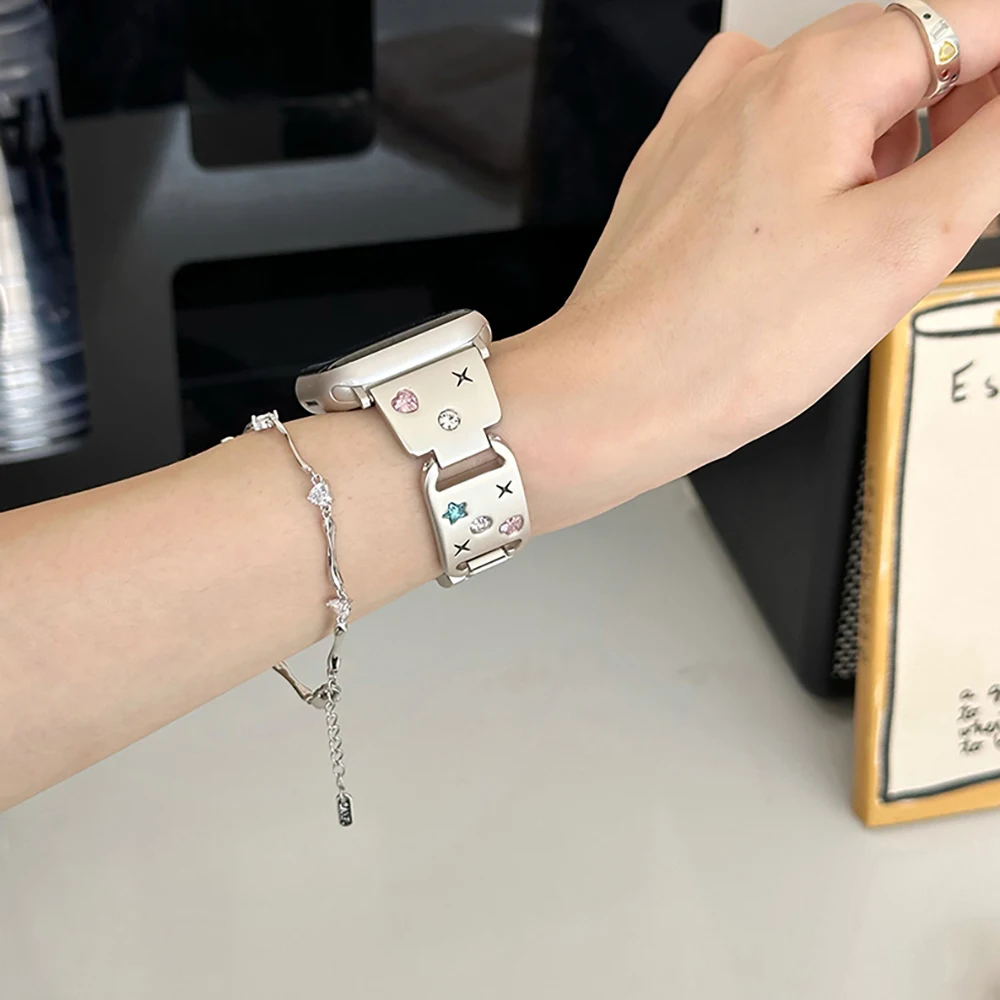 Luxury Diamond Star Metal Watch Band Bracelet