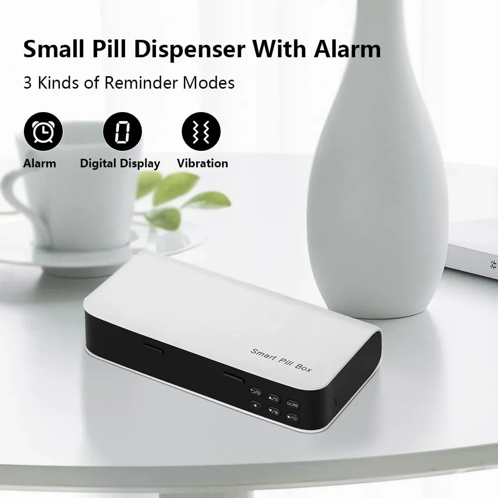 Pill Dispenser with Alarm Daily Medicine Pill Organizer with up to 7 Alarms A Day Smart Pill Box Christmas Gift Pill Reminder