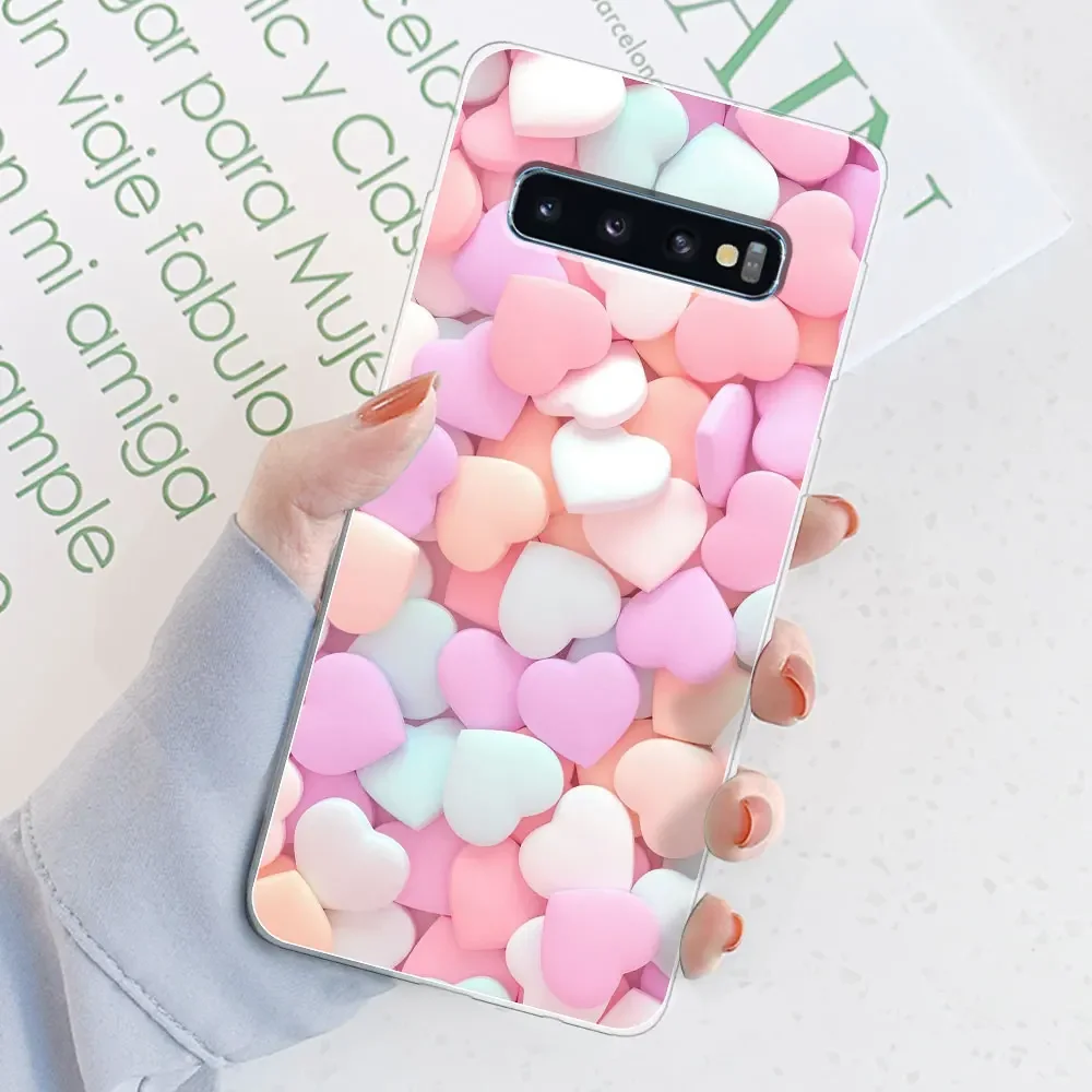 Stylish Watercolor Marble Transparent Silicone Back Bumper Case for [Brand Name] Galaxy S10 Series