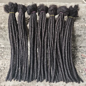 Dreadlock Human Hair Extensions 6-20inch 0.6cm Width 10strands/pcs Handmade braiding Crochet Hair Bulk for Locs Repair Braids 1