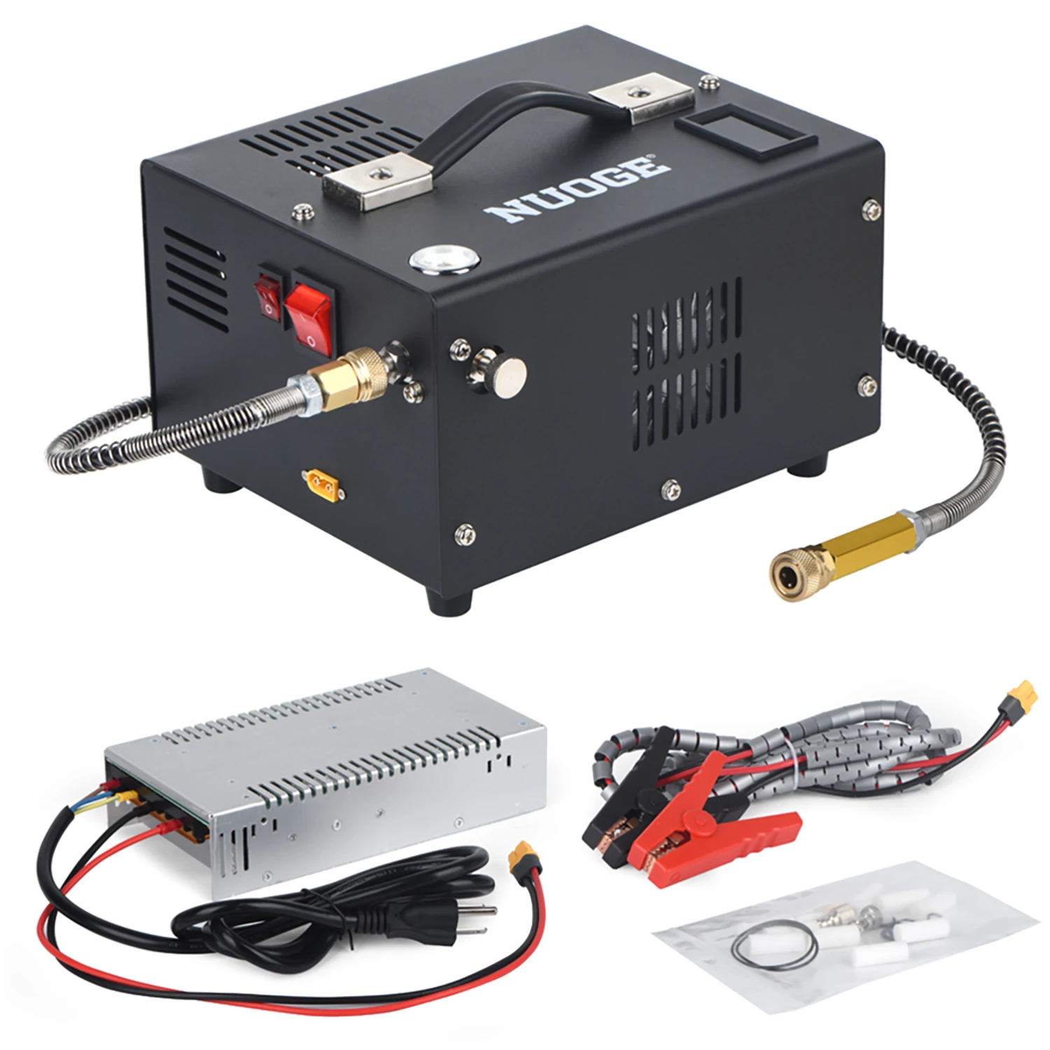Nuoge 4500Psi 30Mbar Pompa Portatile Per Compressore D'Aria Pcp 12Vdc/110V/220V Power Oil/Water-Free Bombola Per Immersione Ad Alta Pressione Fucile A