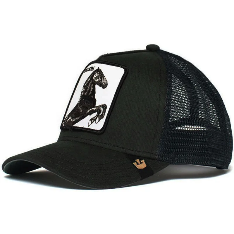 Spring Men's Baseball Caps Male Snapback Mesh Hats Hip Hop Cartoon Animal Embroidered Caps for Men Female Outdoor Mesh Sun Hat