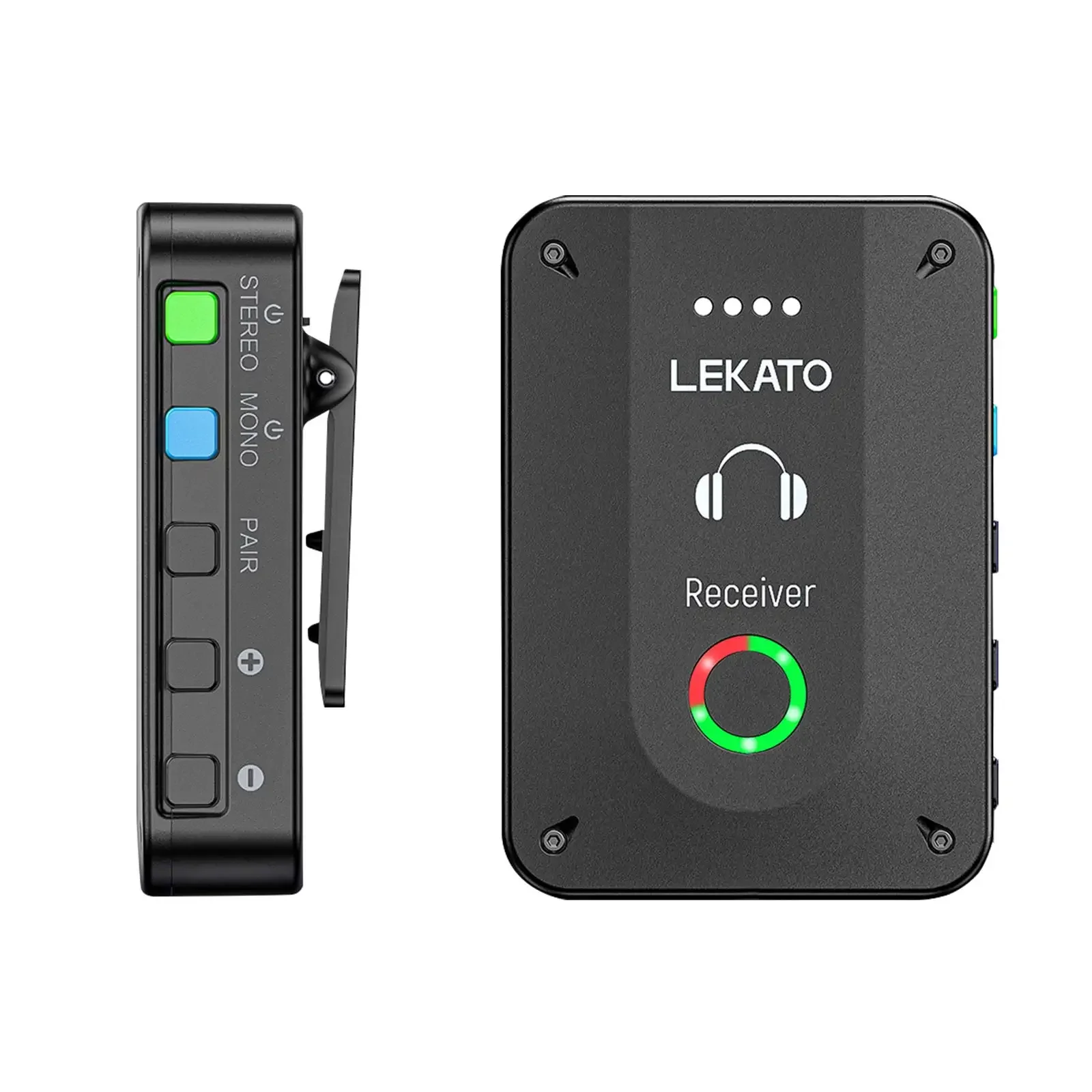 Lekato Ms-02 Wireless Audio System Earphone Monitor 2.4G Stereo Iem Automatic Pairing for Studio Band Rehearsal Live Performance