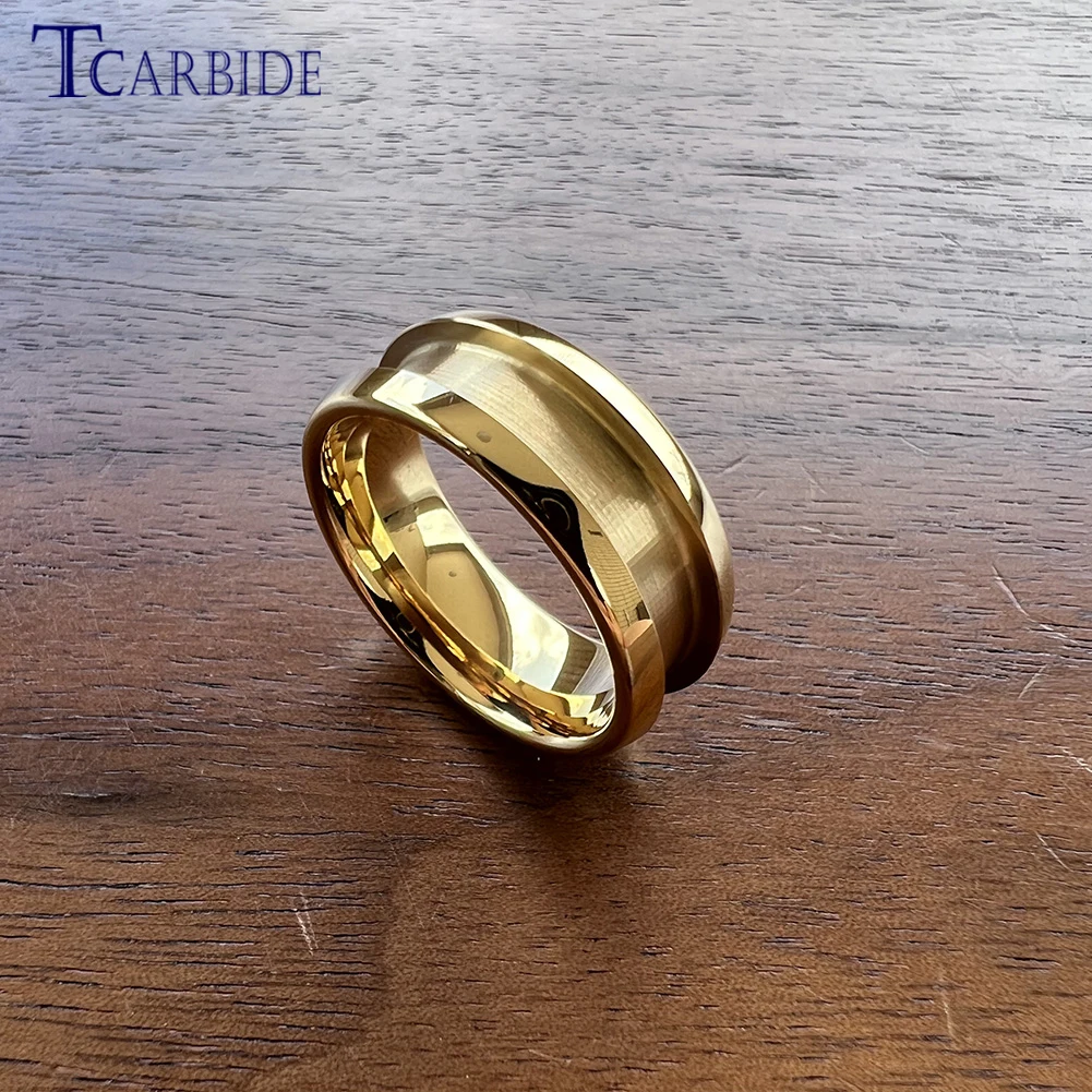 4mm 6mm 8mm Tungsten Empty Ring Inlay Style Blanks 2.0/3.0/4.0 Grooves Domed Polished Finish cubic zircon ring moissanite ring couple rings signet ring ring jewelry womens ring finger rings wedding rings silver ring