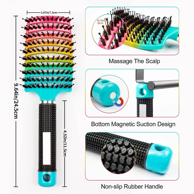 Curved Vented Professional Detangling Hair Brush Women Magic Hair Scalp Massage Comb Hair Brush Wet Curly Hairdressing Tools