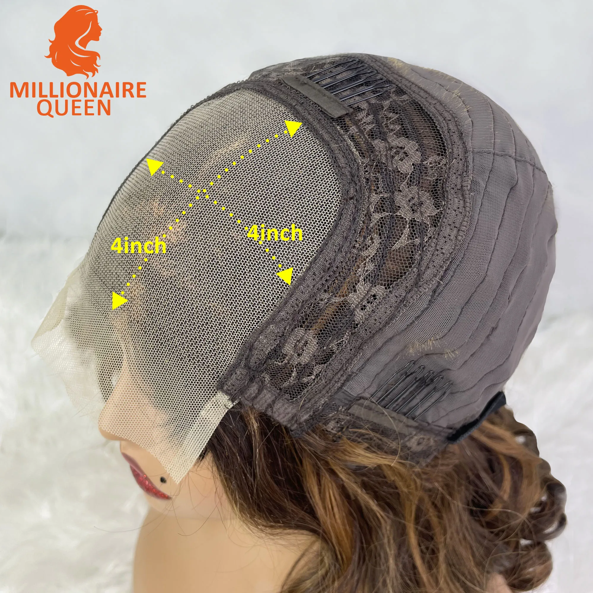 Bouncy Loose Wave Super Double Drawn Vietname Hair 4x4 Bob Wig with Human Hair Nature Black 250% Density for Black Women