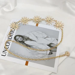 Vintage Punk Hip Hop Metal Waist Chain Belt (Sun gold)