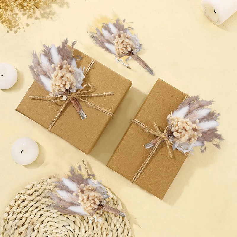 6 Bouquet Fiori Secchi Per Bomboniere - Decorazioni Naturali Per Matrimoni E Casa - Foto 7