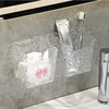 Punch-Free Toothpaste Holder Wall Mounted Makeup Brush Organizer Storage Rack Bathroom Storage Box Drain Box 2