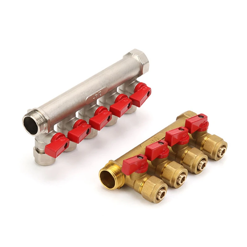 3/4”/DN20 เครื่องเก็บน้ำทำความร้อนแบบแยกส่วน, ตัวแบ่งน้ำทำความร้อนใต้พื้นไหลสูง, ตัวแบ่งน้ำท่อทำความร้อนใต้พื้น 1