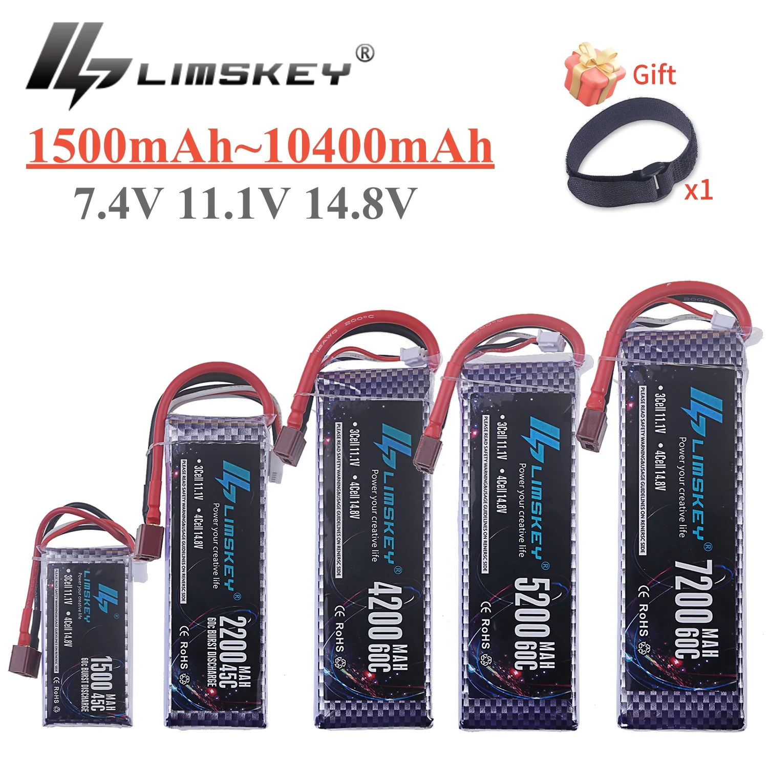 2S 3S 4S Lipo rechargeable lithium batteries 7.4V 11.1V 14.8V 1500mah 2200mAh 3000mah 4200mah 5200mah 6000mah for RC Car Truck Monster Drone Boat Part